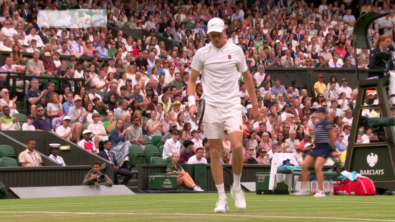 关于温网力克法网，辛纳统治全场的信息